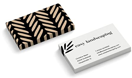 Visitenkarten personalisiert | Garten- und Landschaftsbau # 1 | 2-seitig | Querformat | Menge + Farbe + Papier zur Auswahl | selbst gestalten | hochwertig | 350 g | Gala Bau (Schwarz, 1000 Stück)