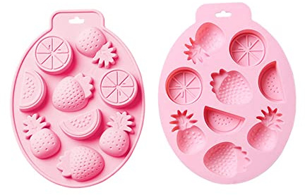 DanLingJewelry 2Pcs Fruit Shaped Silicone Mould Pineapple Lemon Watermelon Strawberry Mould 3D Summer Fruit Mould for Jelly Chocolate Cake Decoration