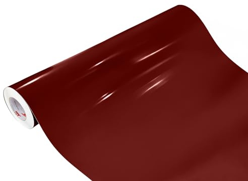 Möbelfolie selbstklebend 100x50 cm | Einfarbig Klebefolie für Möbel | Klebefolie Möbel – einfache Anwendung, ideal für die Renovierung von Küche oder Bad | Möbelfolie | Burgundrot Hochglanz