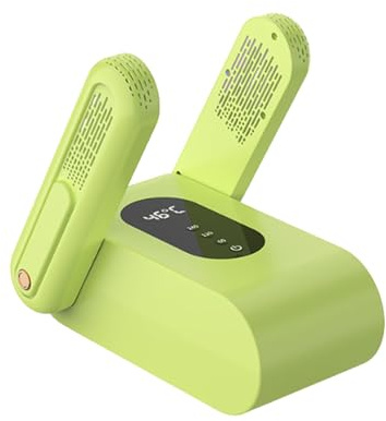 Tragbarer Schuhtrockner, faltbarer Stiefeltrockner mit Timer und 360° verstellbarem Trockengestell, leiser Schuhtrocknungswärmer mit Aromatherapie-Tabletten für Arbeitsstiefel