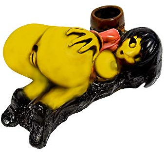 Anime Doggy Style Girl Figurine - Handmade Erotic Art Natural Coconut Bowl Adult Gifts for Smokers