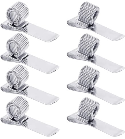 Lot de 8 pinces à stylo en métal - Porte-stylo élastique - Porte-stylo réglable - Convient pour médecins, infirmières, pilotes, policiers, ambulanciers