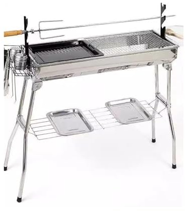 Picknick-Grill Edelstahl-Grillofen for den Außenbereich, zusammenklappbar, tragbar, Grillständer kleiner Grill