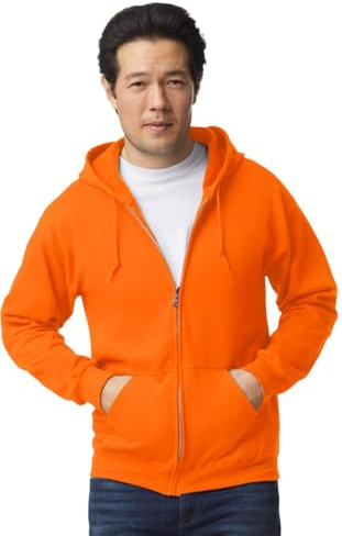 TICTEX Felpa con Cappuccio Unisex | Giacca in Pile Misto Pesante per Uomo e Donna | Giacca in Felpa con Cappuccio e Cerniera | Giacca Estiva Leggera | Arancia, XXL