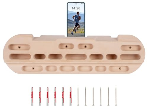CRAZYROPE Hangboard - Kletterbrett - Fingerboard - Pegboard Griffe - Buchenholz Trainingsboard - 120 kg Tragfähigkeit