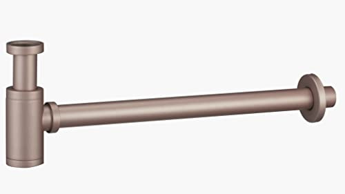 IMEX - Siphon Lavabo et Bidet Universel Rond Or Rose Brossé | Siphon de Design avec Ouverture de Nettoyage E Instructions D'Installation | Résistant à L'Humidité et à la Corrosion