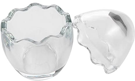 COLLBATH 2pcs 100ml Lead-Free Glass Dessert Cups Egg Shape Yogurt Pudding Moulds Baking Cake Moulds for Homemade Puddings and Desserts