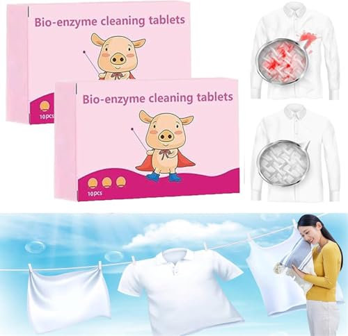 Compresse multifunzionali per la pulizia dei bio-enzimi, sale esplosivo bio-enzimatico, pastiglie detergenti concentrate multifunzionali, pastiglie detergenti multiuso per vestiti, scarpe (2 scatole)