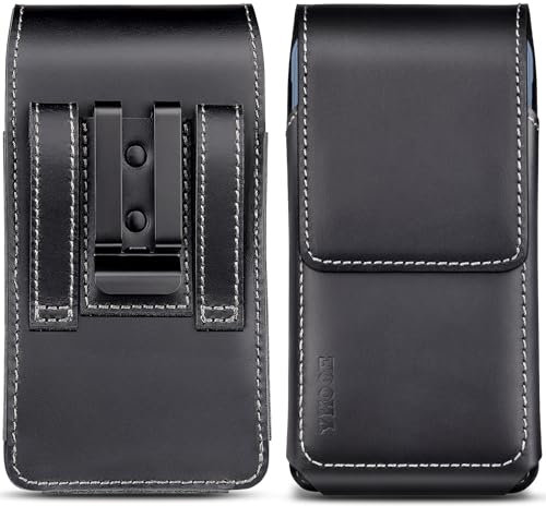 ykooe Leder Handy Gürteltasche, (Echtem Serie) Herren Gürteltasche für iPhone 16 15 14 13 12 11 Pro Max/Plus Samsung Galaxy S23 S24 Plus - XL/Schwarz