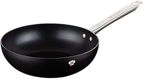 Berlinger Haus Padella wok a induzione, 28 cm, in alluminio con manico in acciaio inox/nero/Platinum Collection