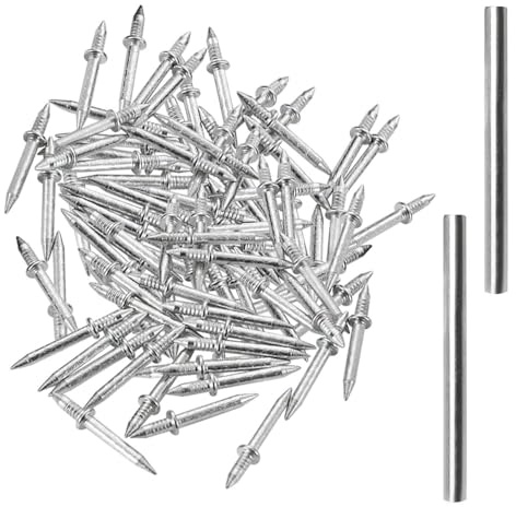 Paquete De 200 Clavos De Doble Cabeza Y 2 Fundas, Clavos De Fijación De Artículos, Accesorios De Hardware, Clavos De Rosca De Doble Cabeza Sin Costura, Accesorios Para Muebles