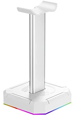 GOOPEEG Kopfhörer Ständer Schreibtisch Zubehör Gaming-Kopfhörer Aus Aluminiumlegierung, Universeller Ständer, Streifenlicht, Headset-Halter, Kopfhörer-Zubehör Gaming Headsets(Silver)