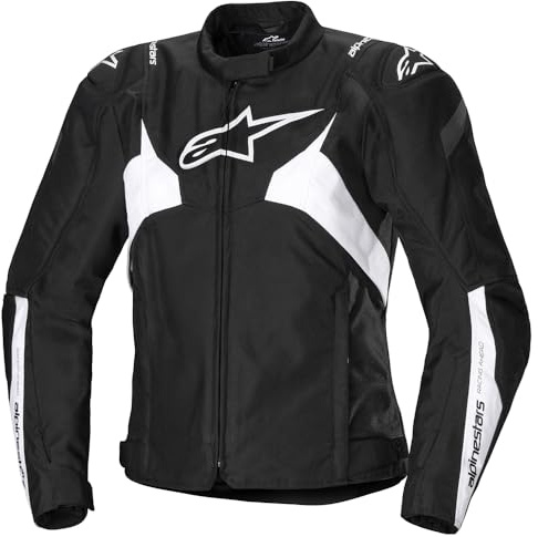 Alpinestars Stella T-Jaws V4 wasserdichte Damen Motorrad Textiljacke, schwarz/weiß, L