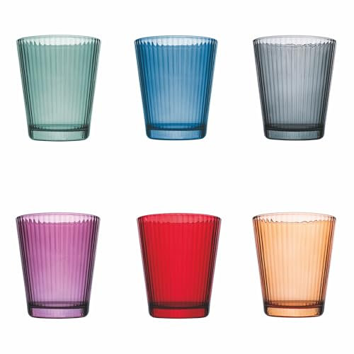 Villa d'Este Home Tivoli 1996 Juego de 6 vasos de agua 350 ml de cristal, Nice Color