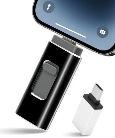 Lizoak 256GB Flash Drive 4-in-1, Externer Speicherstick für Fotos und Videos, Schnelle Speichererweiterung für Smartphone und Tablet, Mobiler Datenträger zur Sicherung