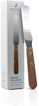 WAYSILK Spatola Stendicera in Acciaio Inox con Manico in Legno, Riutilizzabile e Facile da Pulire