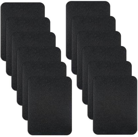 12PCS Iron on Patches for Clothes, 3.7 by 4.9 Fabric Patches for Clothing Inside & Outside Repair Clothing Repair Decorating Kit for Clothing, Bag, Hat Repair (9.5 cm x 12.5 cm, Black)