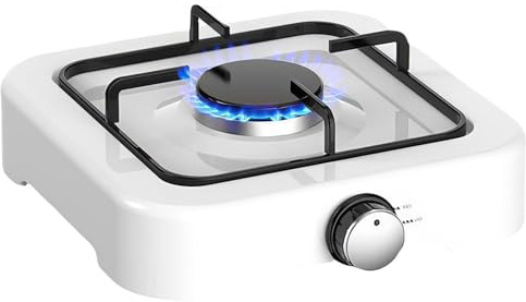 Fornello a gas portatile, 2,2 kW, bruciatore singolo, controllo della temperatura regolabile, accensione automatica, ideale per barbecue e picnic