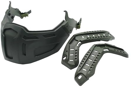 Maschera Mezza Facciale per Casco Tattico, Adattatore Binario, Maschera Protettiva Tattica per Esterni, Maschera Mezza Sigillante Pieghevole per Giochi Cs Cosplay(Green)