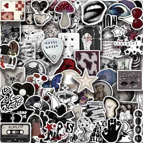 100 PCS Y2K Stickers Pack, Aesthetic Downtown Girl Vinyl Waterproof Stickers, Cool Funny Decals for Water Bottles, Laptops, Skateboards, Scrapbooks, Unique Stickers for Teens and Adults (Y2K B)