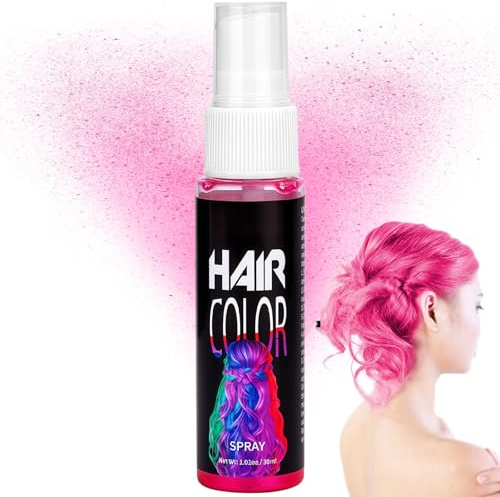 Pink Temporary Hair Colour Spray, Washable Pink Hair Dye for Instant Styling, Vibrant Temporary Hair-Color, Easy Wash-Out, Ideal for Halloween, Parties, Cosplay & Prom Makeup