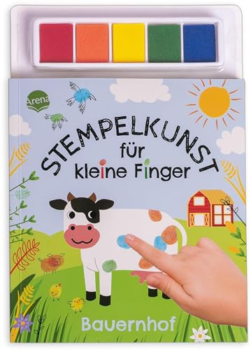 Stempelkunst für kleine Finger. Bauernhof: Fingerstempeln für Kinder ab 3 Jahren mit 5 Stempelkissen