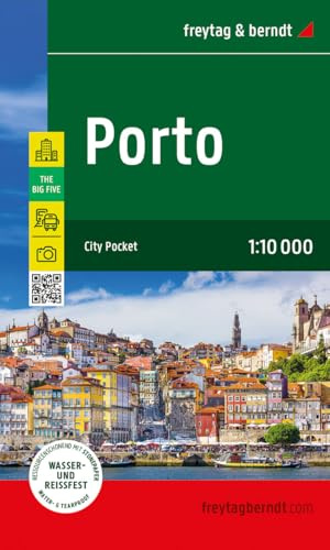 Porto, Innenstadtplan 1:10.000, freytag & berndt: City Pocket, Stadtplan, wasserfest und reißfest (freytag & berndt Stadtpläne)