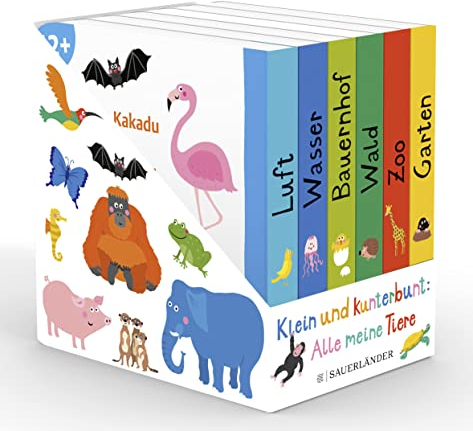 Klein und kunterbunt: Alle meine Tiere (Würfel): 6 Mini-Bücher (Pappbilderbuch Bücher-Würfel, Band 11)