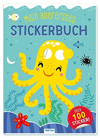 TRÖTSCH - Mein 1. Stickerbuch Tintenfisch | Kunterbuntes Stickeralbum mit Tiermotiven: Stickerheft zum Erkennen und Zuordnen von Farben durch spielerisches Aufkleben der Sticker | Ab 3 Jahren