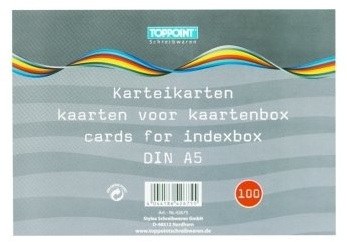 STYLEX 42675 Ersatz-Karteikarten, A5, 100er Packung