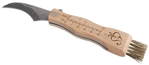Esschert Design 2 Stück Pilzmesser mit Pinsel und Lineal, ca. 14 cm x 3,5 cm x 2 cm