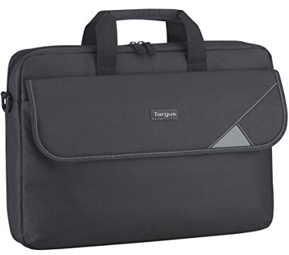 Targus Intellect Mallette pour ordinateur portable 15,6 - Étui pour ordinateur rembourré avec compartiment frontal - Bandoulière réglable - Noir/Gris, TBT239EU