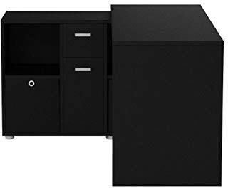 FMD Möbel, 353-001 Lexo Schreibtisch-Winkelkombination Tisch maße 136.0 x 75.0 x 68.0 cm, Regal maße 137.0 x 71.0 x 33.0 cm (BHT)