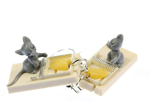 Mousetrap örhängen mus möss miniblings liten fälla ost