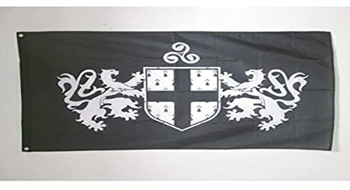 AZ FLAG Drapeau Blason de la Bretagne 150x90 cm Polyester 100D 2 Œillets | Usage intérieur et extérieur Drapeau décoratif breton coutures doubles et bords renforcés avec œillets métalliques