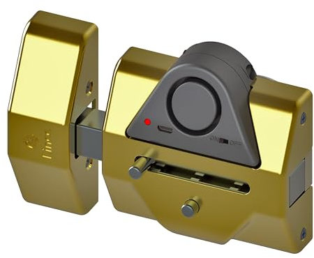 LINCE Cerrojo Alta Seguridad 7930 RSA Alarma de 100dB-DORADO, Dorado, 0
