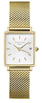 Rosefield Boxy XS Damen-Armbanduhr Weißes Sunray 22x24 mm