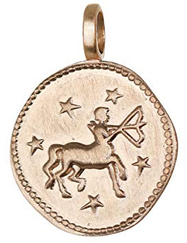 NKlaus Sagittaire Signe astrologique Doré or 18k 16mm Pendentif Horoscope Zodiaque 1662
