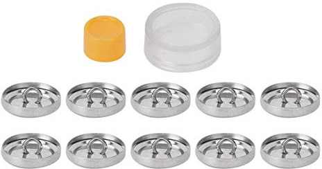 Yosoo Health Gear Selbstklebende Stoffknöpfe mit Flacher Rückseite, Runde DIY Abdeckknöpfe, 10er Set, 20mm 25mm 30mm 40mm, Hochwertiger Stoffüberzug