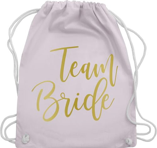 Turnbeutel Rucksack - JGA Junggesellenabschied Frauen - Team Bride Gold Effekt - Unisize - Pastell Rosa - brauttaschen bachelorette party beutel junggesellinnenabschied outfit jungesselnabschied