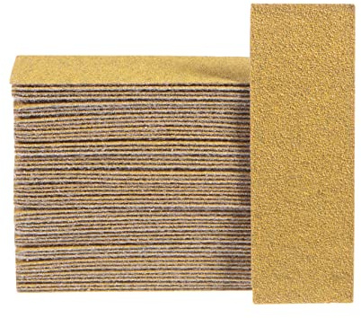 sourcing map 50pcs Micro Sander Paper 80 Grit 3.5x1.2 Inch Mini Sanding Sheets Strips Hook Loop Sandpapers for Wood Metal Small Projects Tight Spaces Polish Work