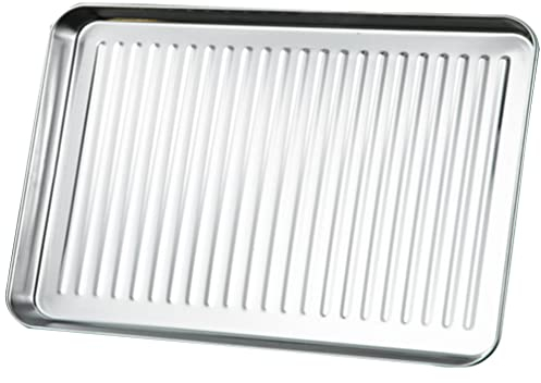 Plateau de cuisson Plateau de cuisson en acier inoxydable Moule à biscuits rectangulaire Plaque de cuisson réutilisable Grille-pain Four Plateau pour biscuits Bacon Brownies Maison Cuisine Ustensile