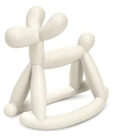 Miraloop Beißring für Baby, Jellydog Zahnungshilfe Baby aus Lebensmittelechtes Silikon, Verhindert Ersticken und Geruchlos Geeignet für ab 3 Monaten Babys