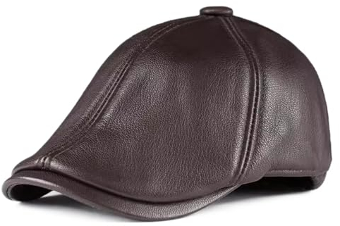 ZMNKH Schiebermützen für Herren,Leder Gatsby Basett Hut Fahrkappe Jagdhut Baseballkappe