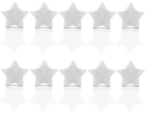PYJLBX Aimant Frigo, 10PCS Aimant Puissant Aimants Tableau Magnétique Magnet Frigo Magnet Petit Aimant Tableau Blanc Mini Aimant Magnets Decoratif, pour Tableau Magnetique,Calendrier (Étoile, Blanche)