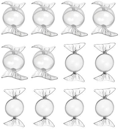 Boîte à Bijoux en Forme de Bonbons, Conteneur Transparent, Boîte de Rangement de Perles pour Noël 12x