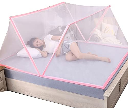 CUTTE Faltbares Bett-Moskitonetz Bett Fliegennetz Mückennetz für Doppelbett und Einzel, Mosquito Netz mit Feinmashiges für Zuhause Auch Auf Der Reise