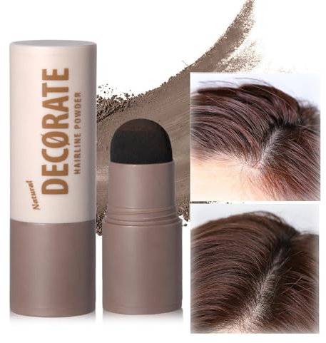 HERBENJOY Hairline Powder, Hair Root Touch Up, Waterproof & Sweatproof, Quickly Cover Hairline, Thinning Hair & Grey Root Concealer, Modify Forehead & Eyebrow (02 Dark Brown)