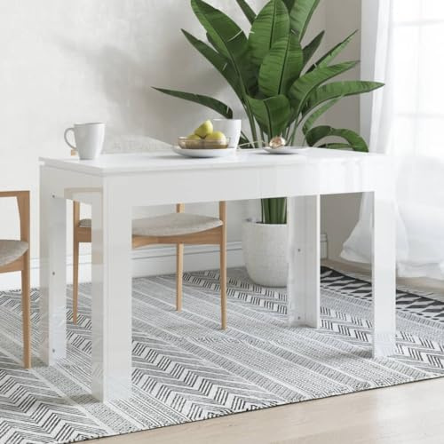 Willood Esstisch Minimalistischer Stil Elegant Küchentisch Esszimmertisch Speisetisch Tisch Küche EsszimmerHochglanz-Weiß 120x60x76 cm Holzwerkstoff