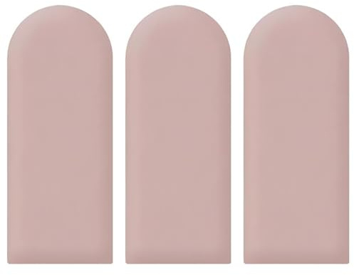 SXEVZOO 3 Stück Gepolstertes Kopfteil Polsterpaneel - Oval Schwamm-Wandpaneele - 3 cm Dick Kinder Antikollision Weiche Wandschoner - Bett Dekorativ(Dark pink,20X45cm)